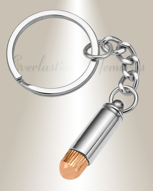Bullet with Copper Tip Cremation Keychain