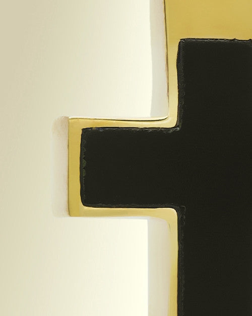 14K Gold Cross with Onyx Stone Urn Necklace