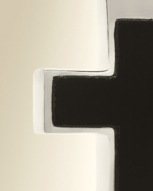 14K White Gold Cross with Onyx Stone Urn Keepsake
