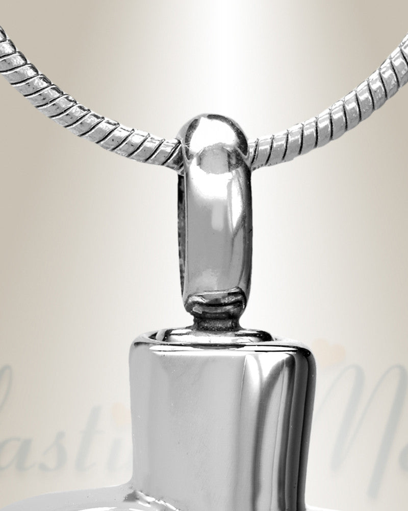 Stainless Steel My Mom Heart Necklace Urn