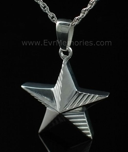 Sterling Silver Military Star Memorial Locket