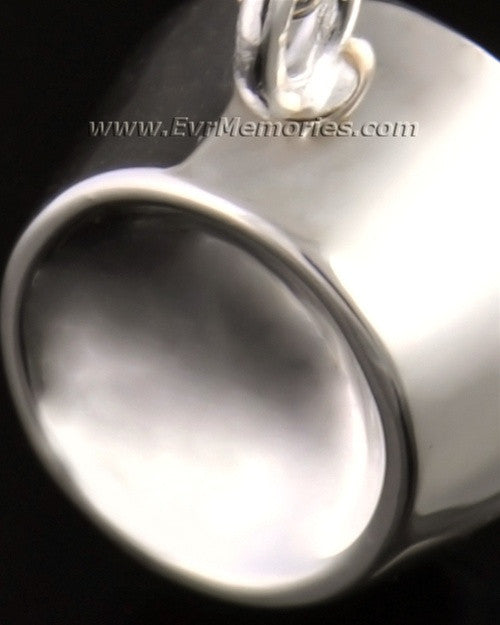 14k White Gold Dish Cremation Jewelry Urn