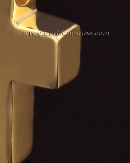 Sliding Cross 14k Gold Memorial Locket
