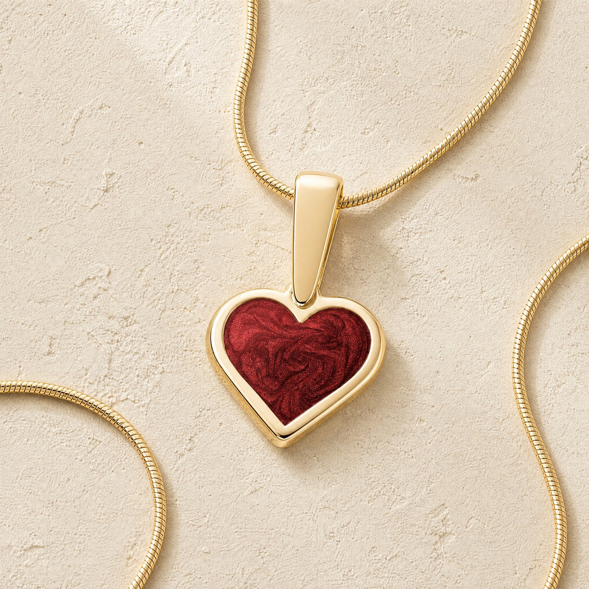 Gold Delightful Heart Ash Resin Jewelry