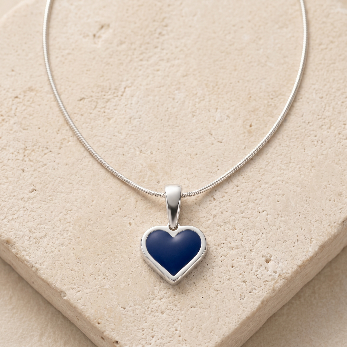 Silver Ocean Heart Ash Resin Jewelry
