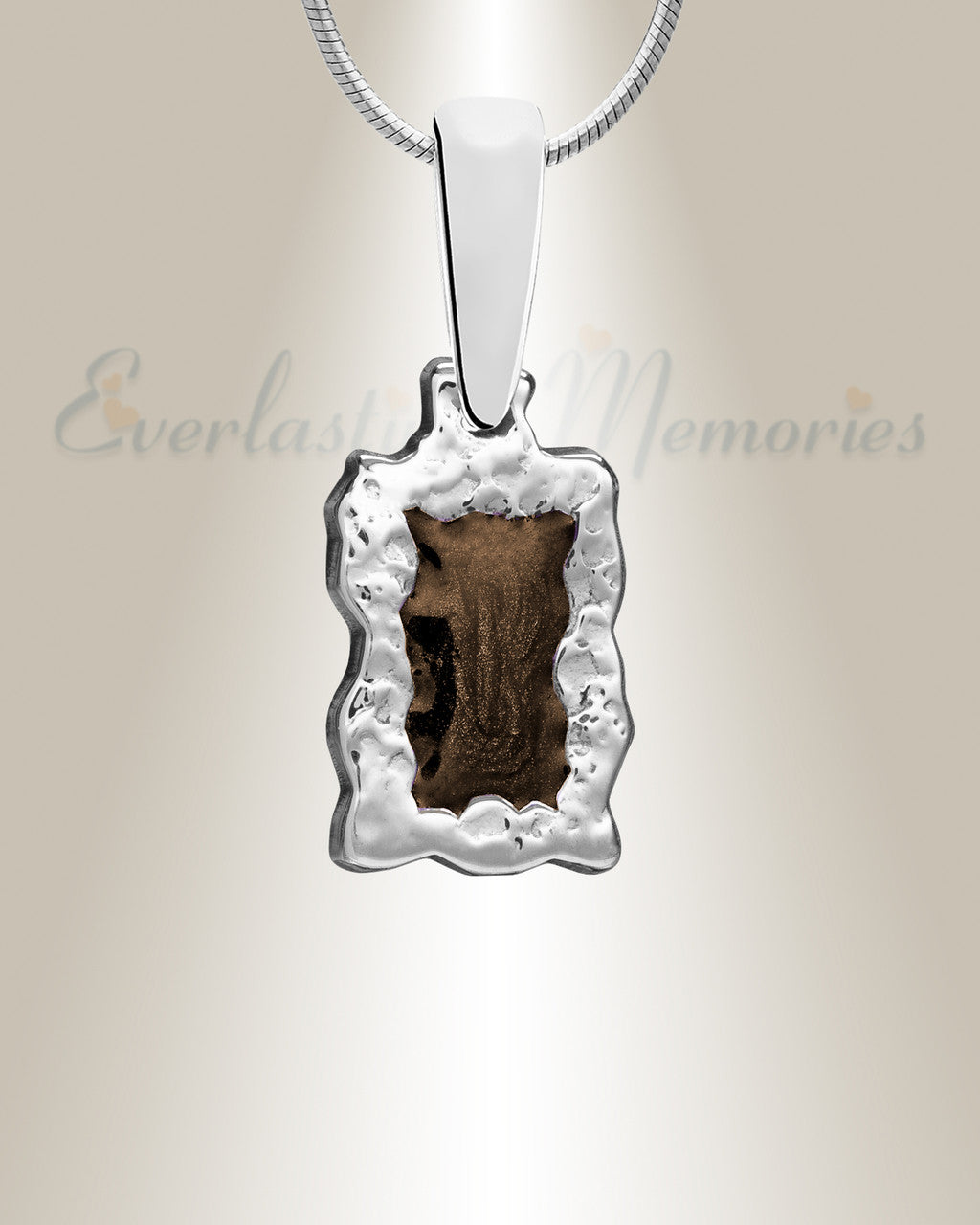 Solid 14K White Gold Adobe Ash Resin Jewelry