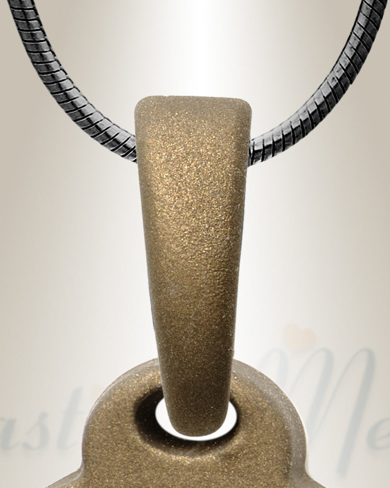 Love You To The Moon Bronze Finish with Black Flame Opal Ash Resin Jewelry