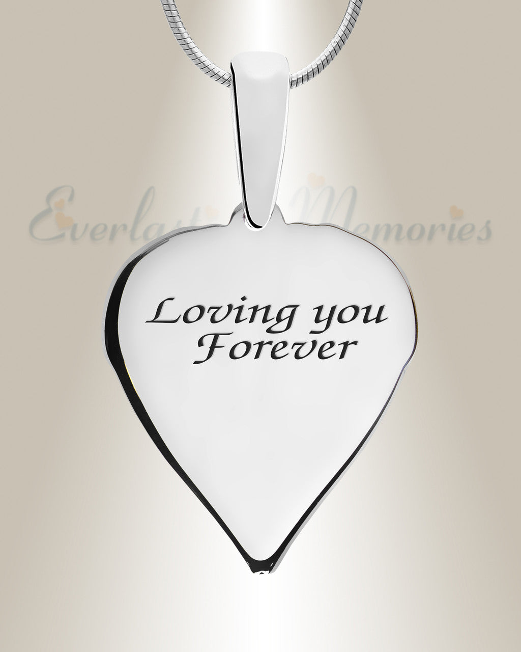 Solid 14K White Gold Paradise Heart Ash Resin Jewelry