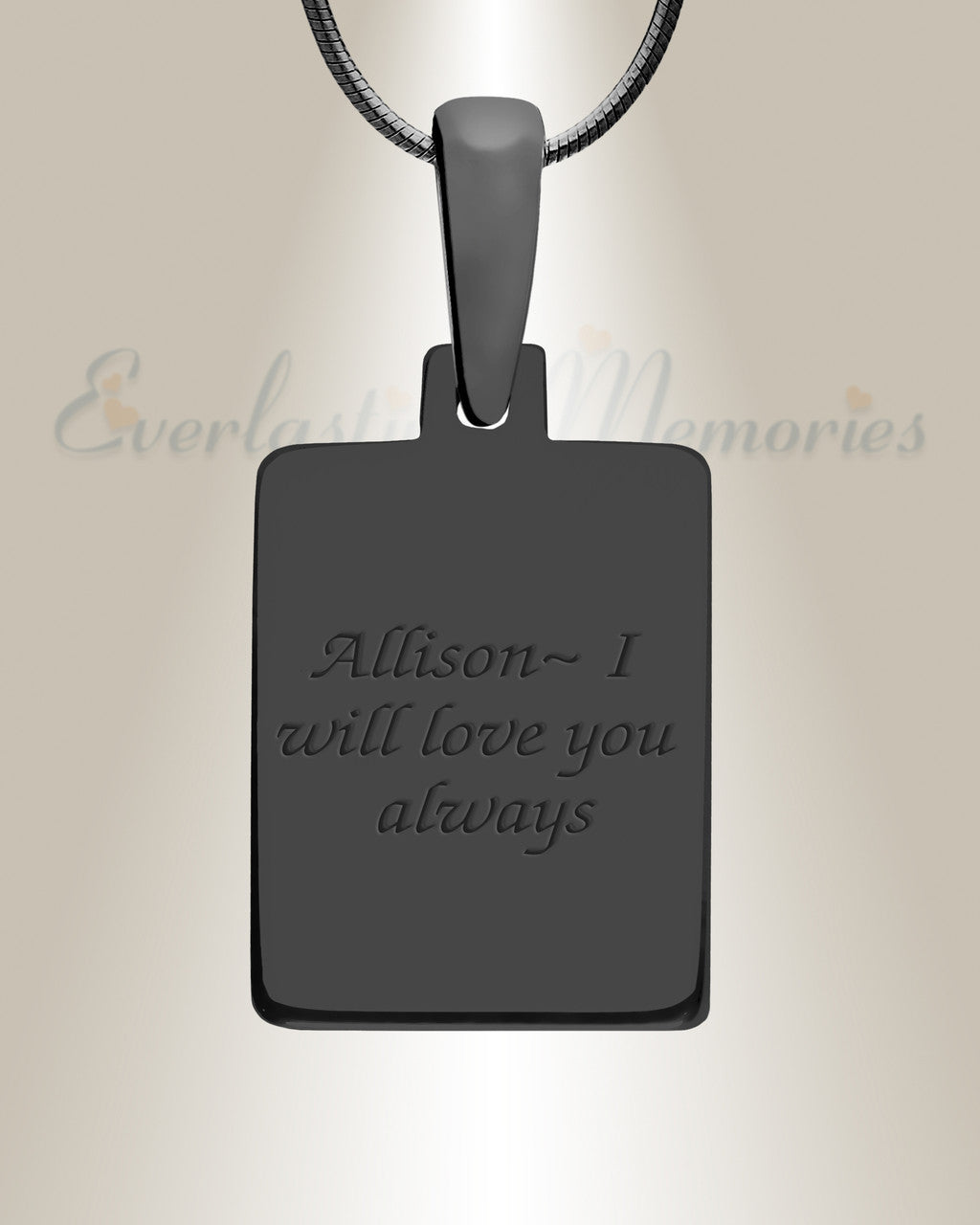 Amiable Rectangle Black Finish Ash Resin Jewelry