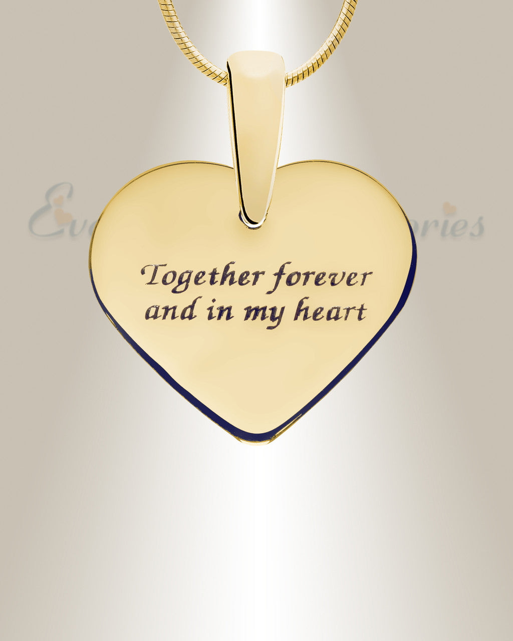 Lined Heart Gold Plated Ash Resin Jewelry