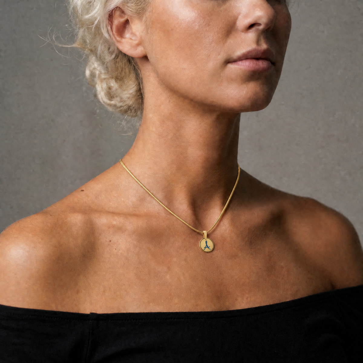Initial Round Sterling Silver with Scarlet Pearl Opal Ash Resin Jewelry
