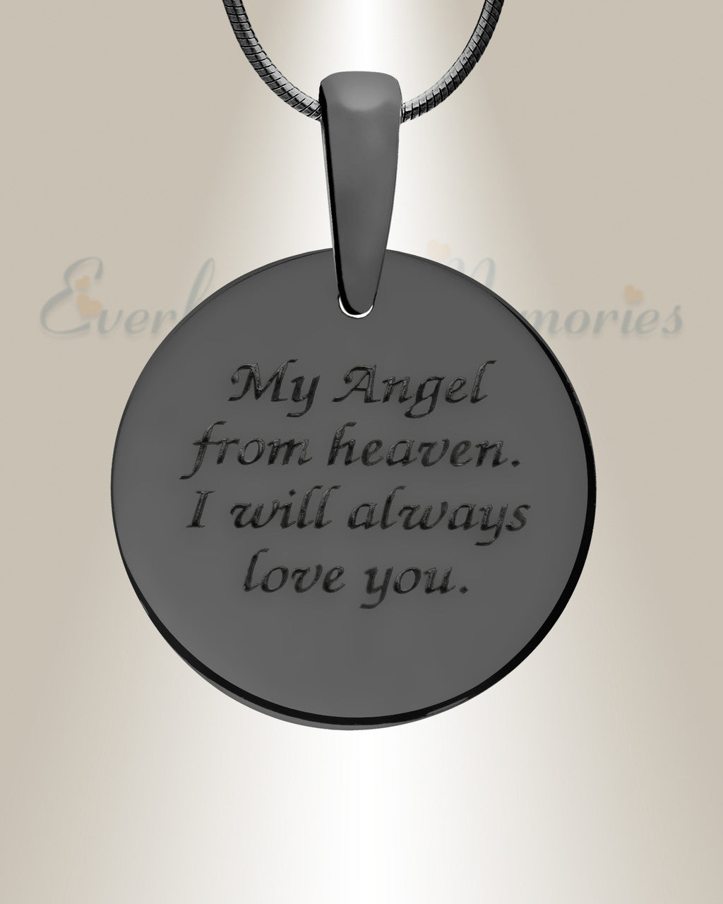 Lasting Imprint Round Black Finish with Slate Ash Resin Jewelry