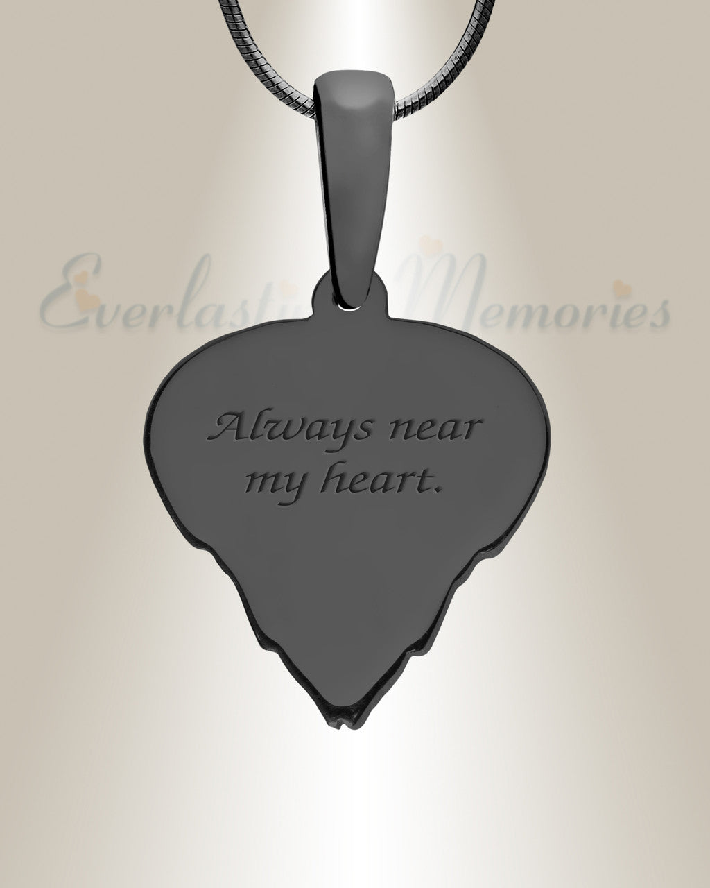 Feathered Heart Black Finish with Seafoam Ash Resin Jewelry