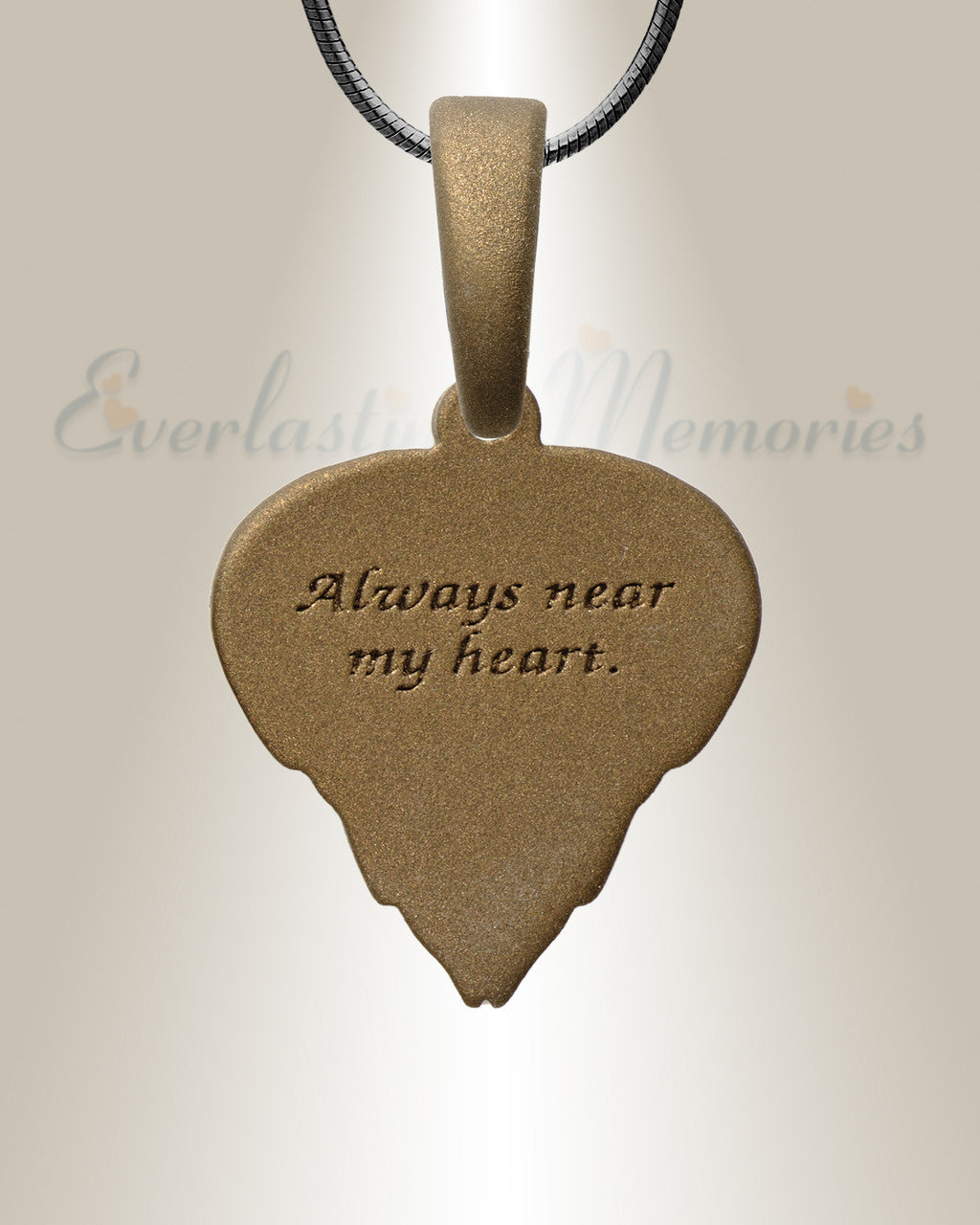 Feathered Heart Bronze Finish with Cream Ash Resin Jewelry