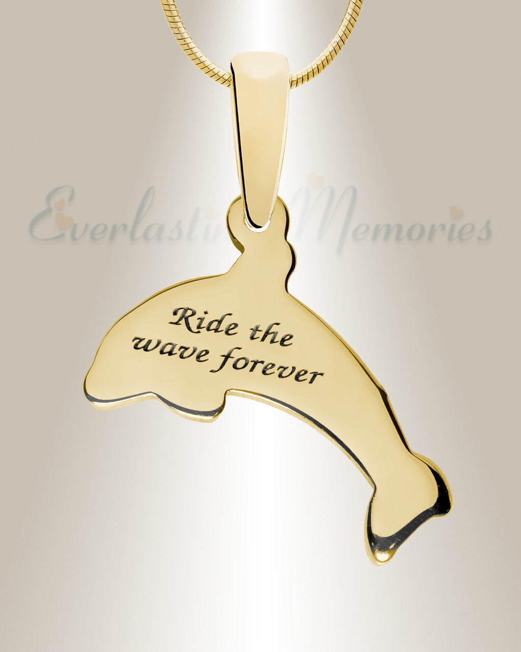 Solid 14K Gold Jubilant Dolphin with Carob Ash Resin Jewelry