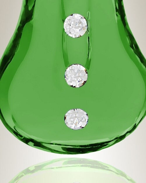 Glass Locket Emerald Trickle Cremains Locket