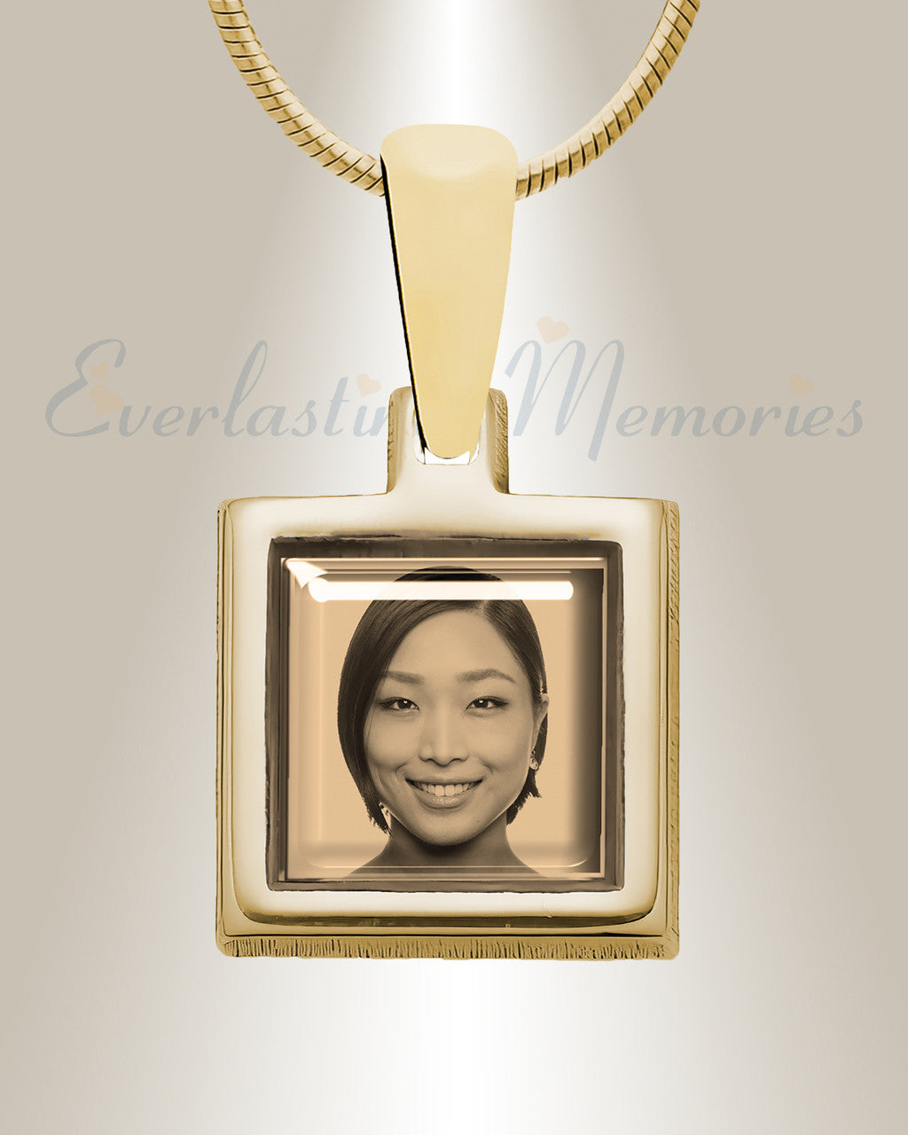 Square 14K Gold Picture Pendant