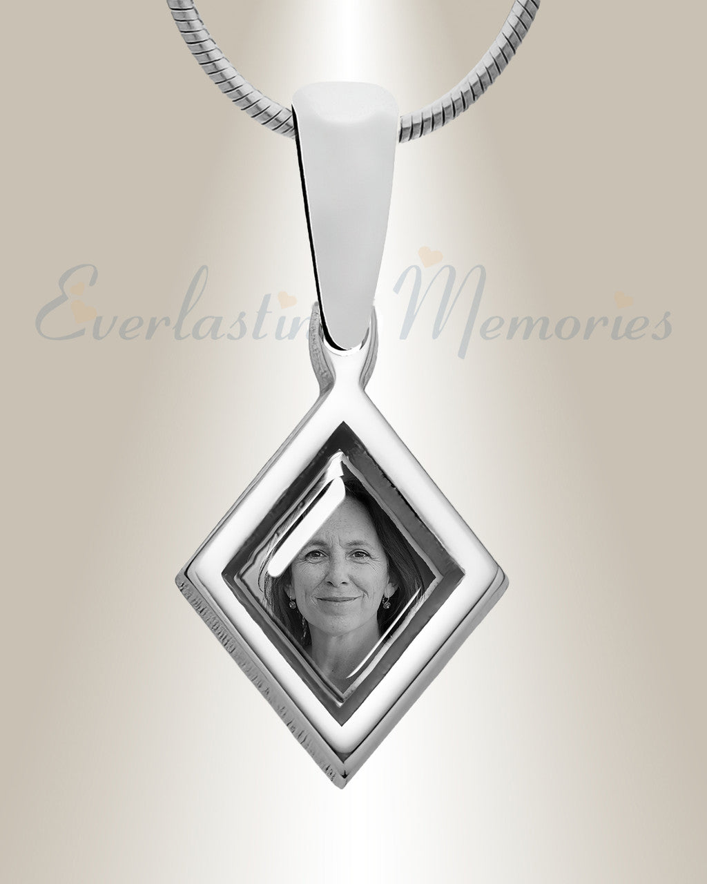 Small Diamond Sterling Silver Picture Pendant