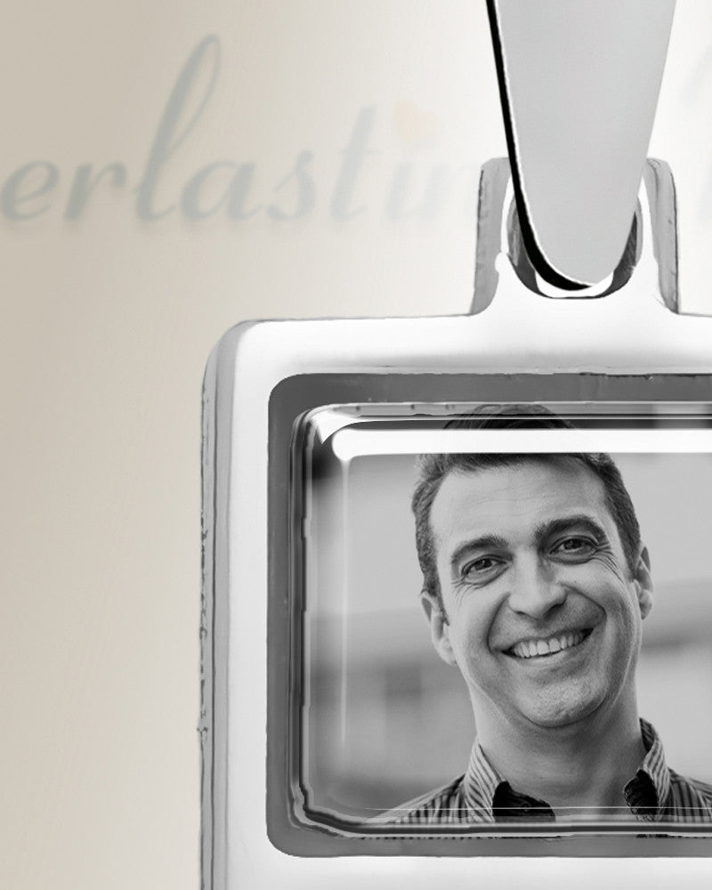 Rectangle Sterling Silver Picture Pendant With Lazuline Ashes