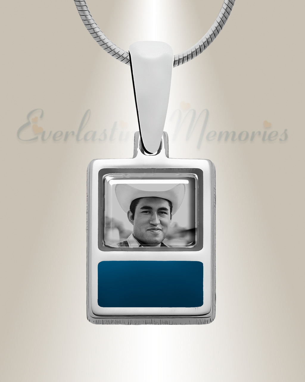 Rectangle Sterling Silver Picture Pendant With Oxford Ashes