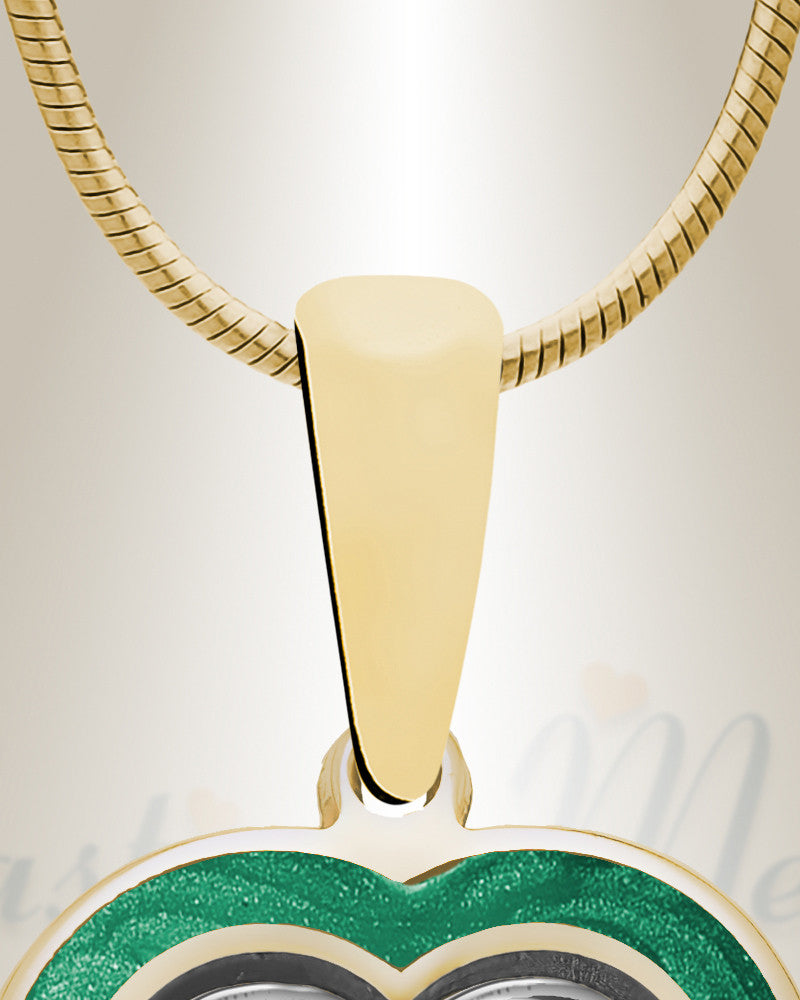 Heart 14K Gold Picture Pendant With Fir Ash Resin Jewelry