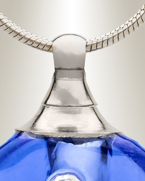 Glass Locket Blue Stability Keepsake Urn Jewelry