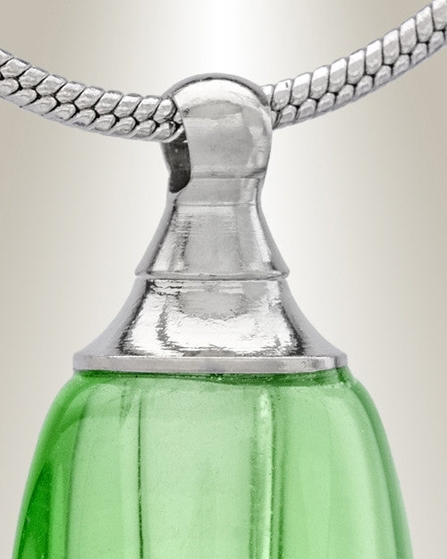Glass Locket Green Tears Cremation Jewelry