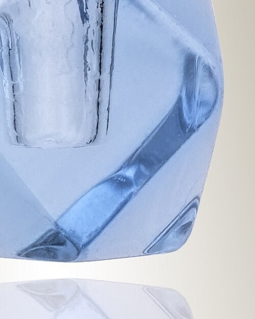 Glass Locket Blue Cubix Cremation Jewelry
