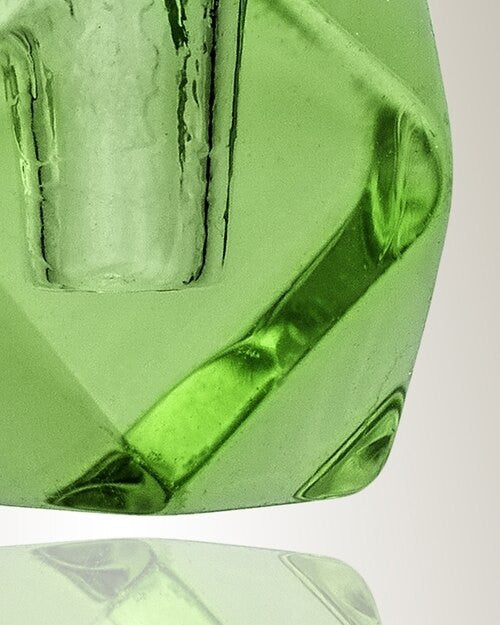 Glass Locket Green Cubix Cremation Jewelry