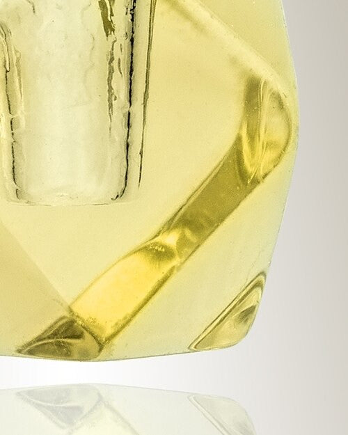 Glass Locket Yellow Cubix Cremation Jewelry