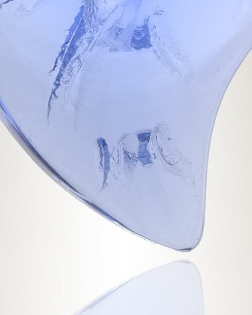 Glass Locket Blue Leaf Cremation Jewelry