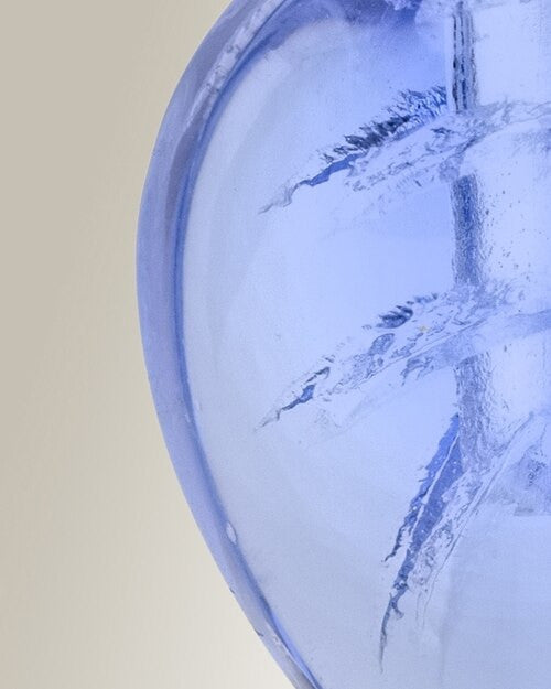 Glass Locket Blue Leaf Cremation Jewelry