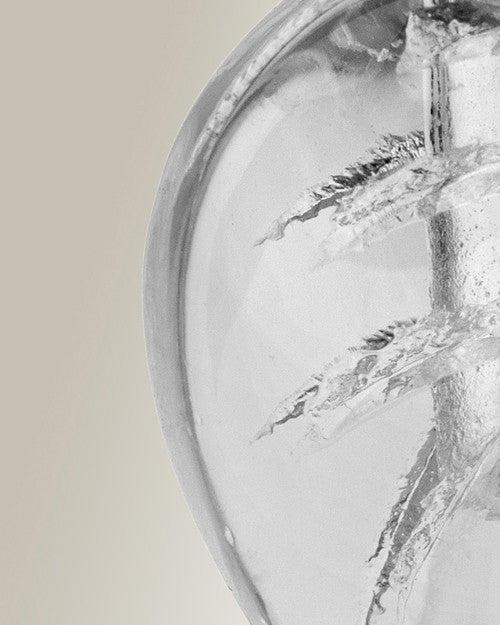 Glass Locket Clear Leaf Cremation Jewelry