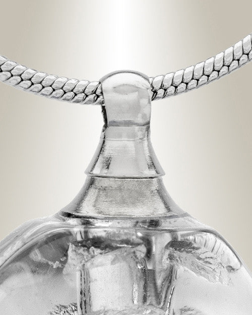 Glass Locket Clear Leaf Cremation Jewelry