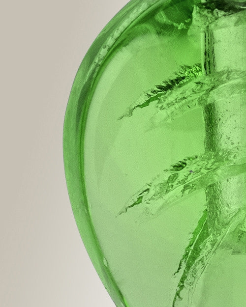 Glass Locket Green Leaf Cremation Jewelry