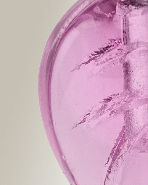 Glass Locket Pink Leaf Cremation Jewelry