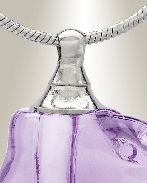 Glass Locket Violet Dolphin Cremation Jewelry