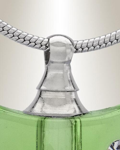 Glass Locket Green Heartfelt Cremation Jewelry