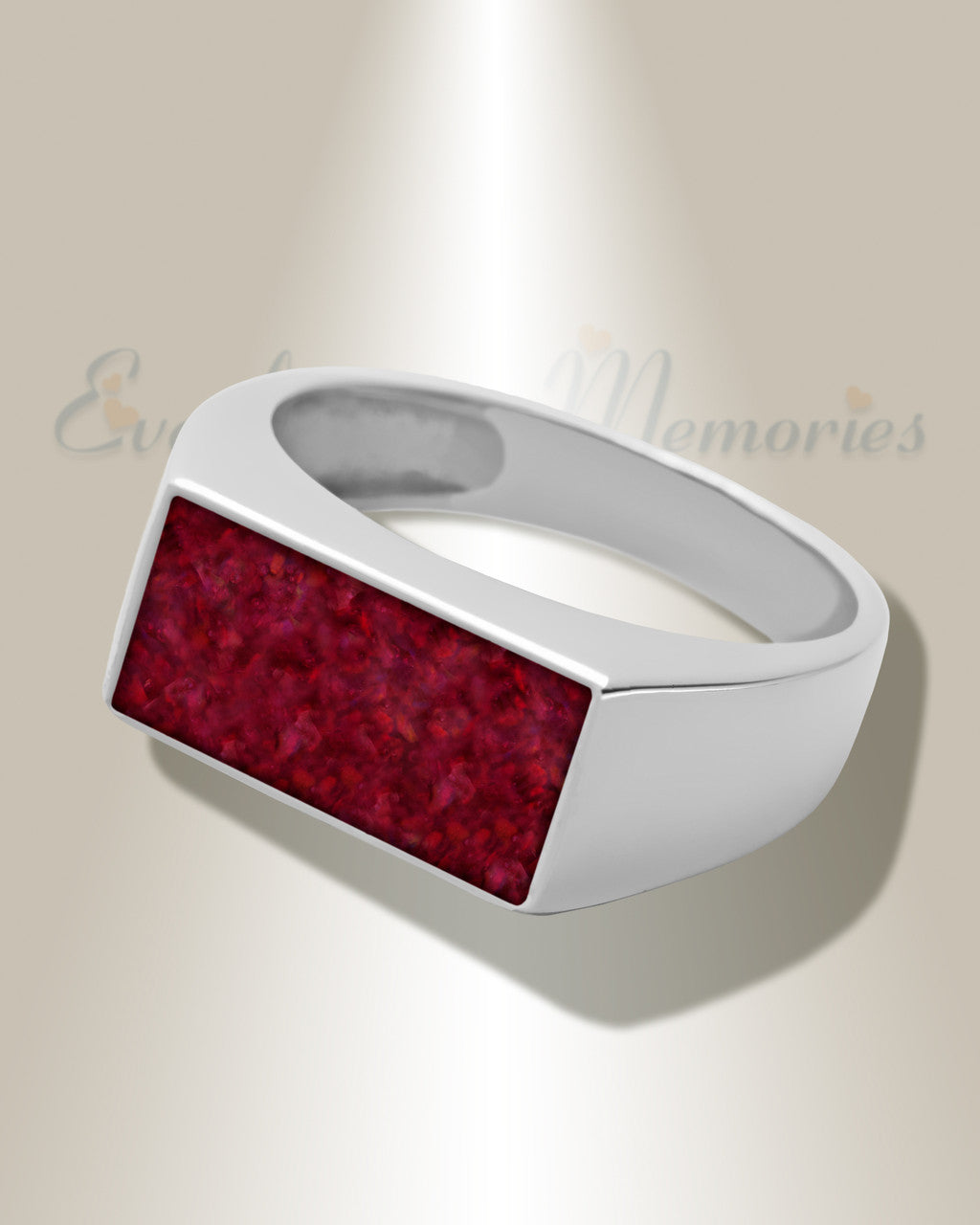 Men's Sterling Silver Drexel Ash Ring with Scarlet Pearl Opal