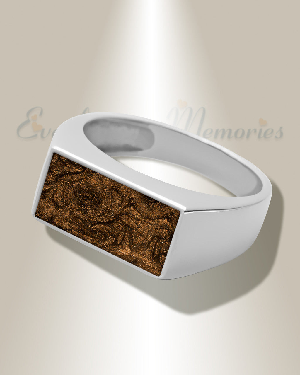 Men's Sterling Silver Drexel Ash Ring with Carob