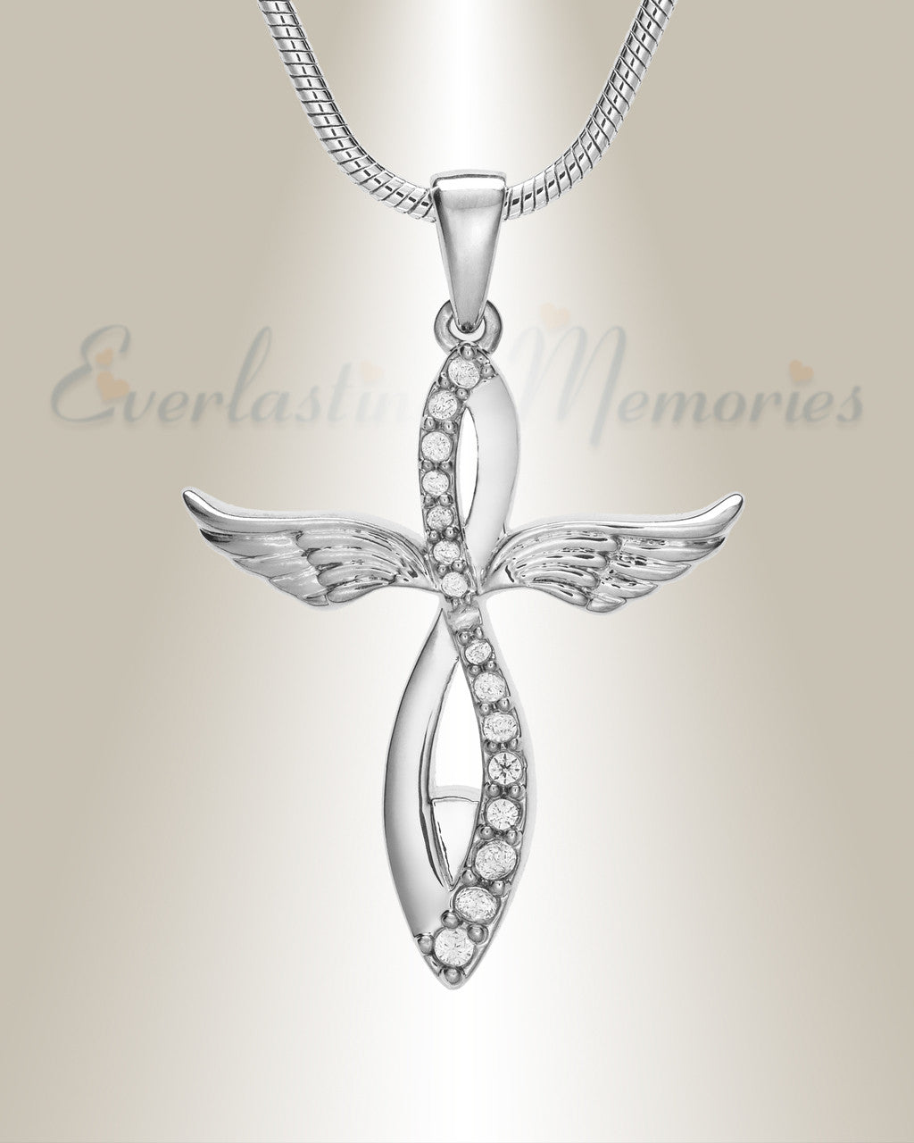 Silver Splendor Cross Urn Pendant