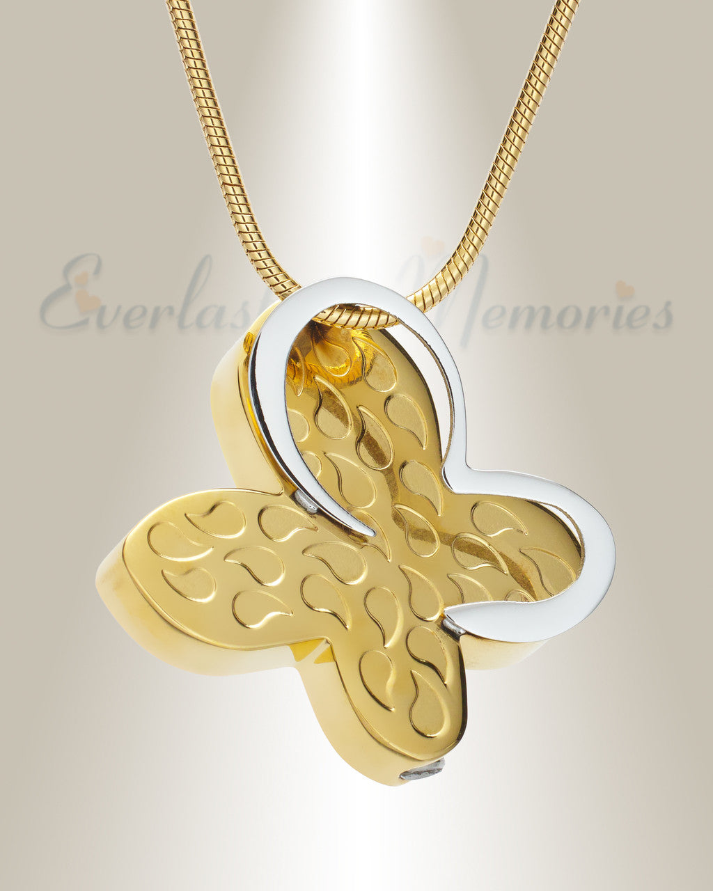Gold Plated Wakeful Butterfly Urn Pendant