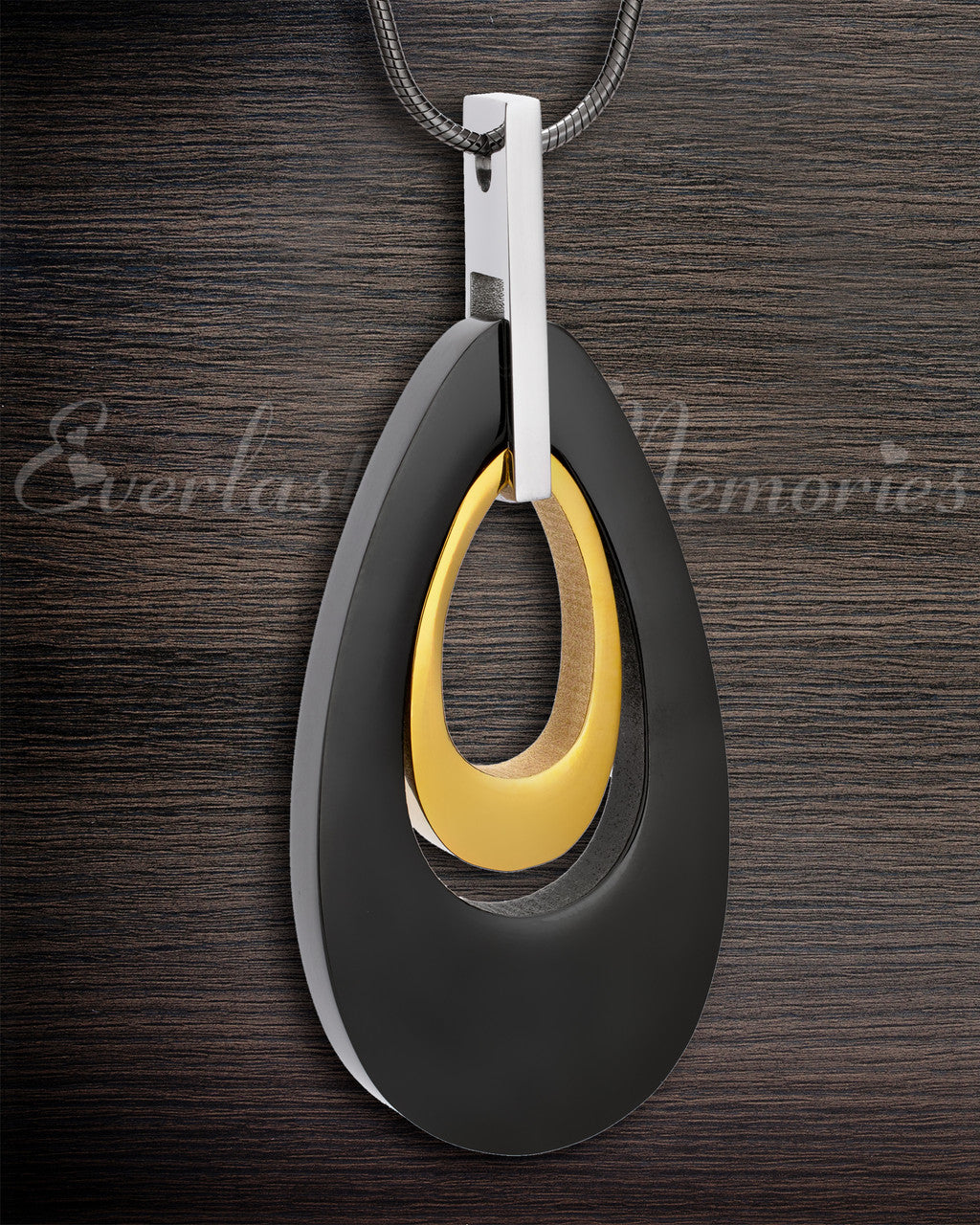 Black and Gold Drop Of Hope Cremation Jewelry