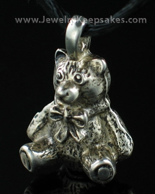 White Bronze Teddy Bear Memorial Locket