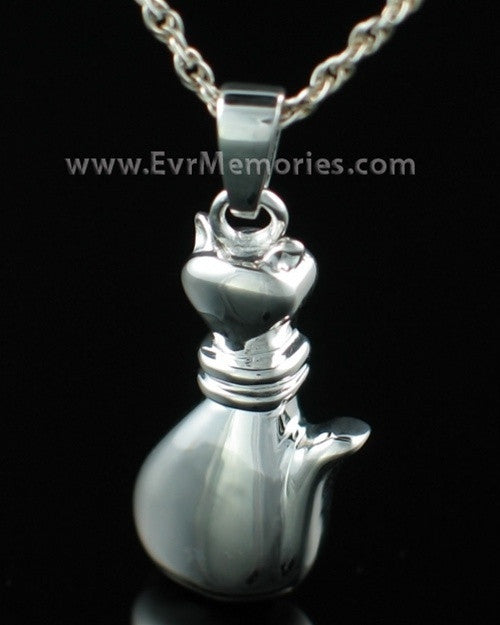 Sterling Silver Cat Jewelry Urn