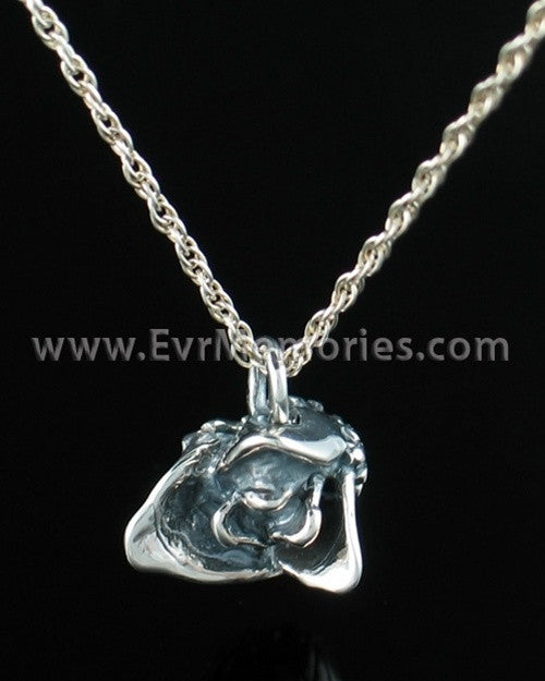 Silver Rose Bud Cremation Memorial Locket