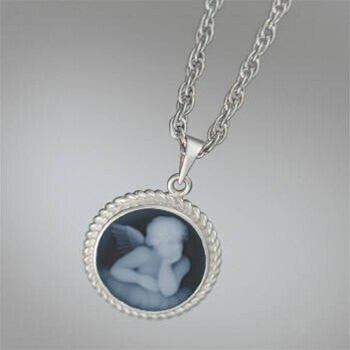 Angel Cameo Laser-Carved Sardonyx Urn Necklace