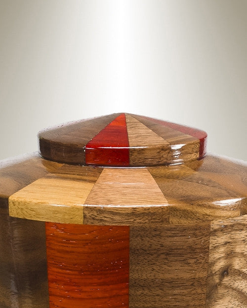 Small Trinity Urn in Black Walnut & Padauk