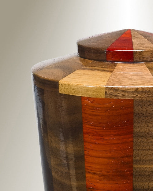 Small Trinity Urn in Black Walnut & Padauk