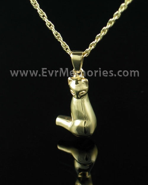 Gold Vermeil Cat Memorial Locket